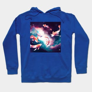 Koi Fish Swim Through the Cosmos Hoodie